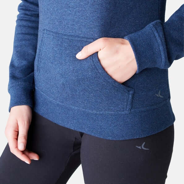 Hoodie de fitness para Mujer Domyos 500 azul grisáceo - Decathlon