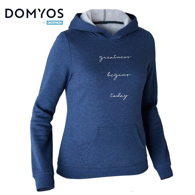 Decathlon Domyos Women's Basic Fitness Hooded Sweatshirt — Alpinist