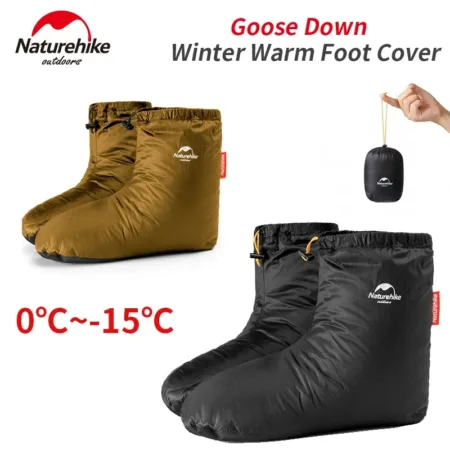 Naturehike Outdoor White Goose Down Bootie Socks 700FP Winter Warm Foot Cover