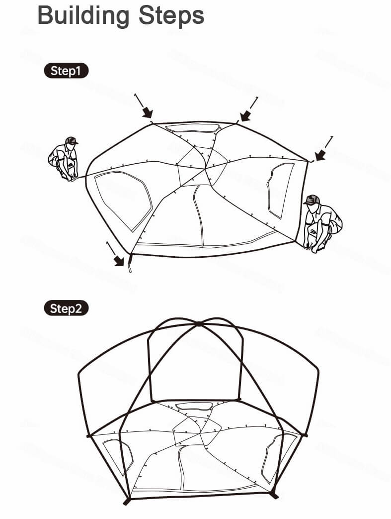 Naturehike Outdoor MG Hexagonal One Door Three Windows 3-4P Tent — Alpinist