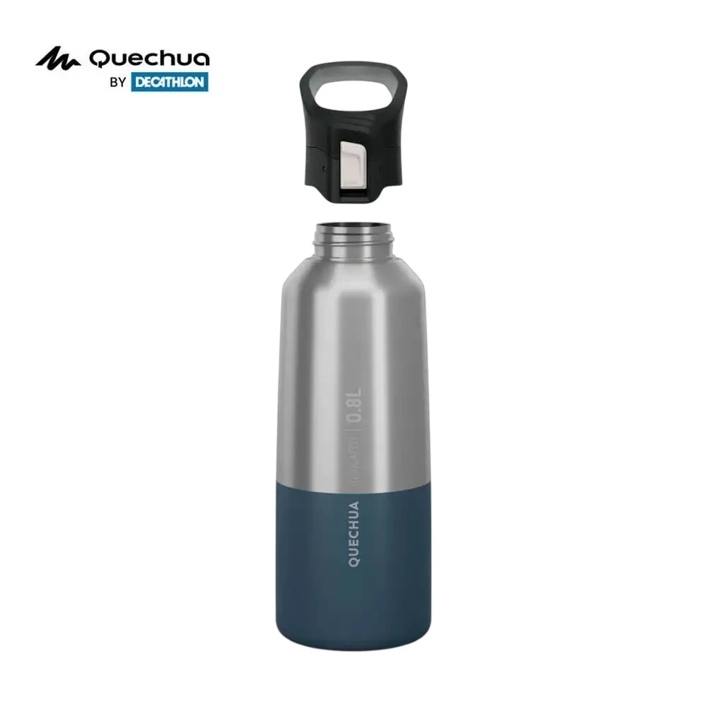 Decathlon Quechua 0.8L Insulated Stainless Steel Water Bottle Quick Open Lid Outdoor Hiking - Image 7