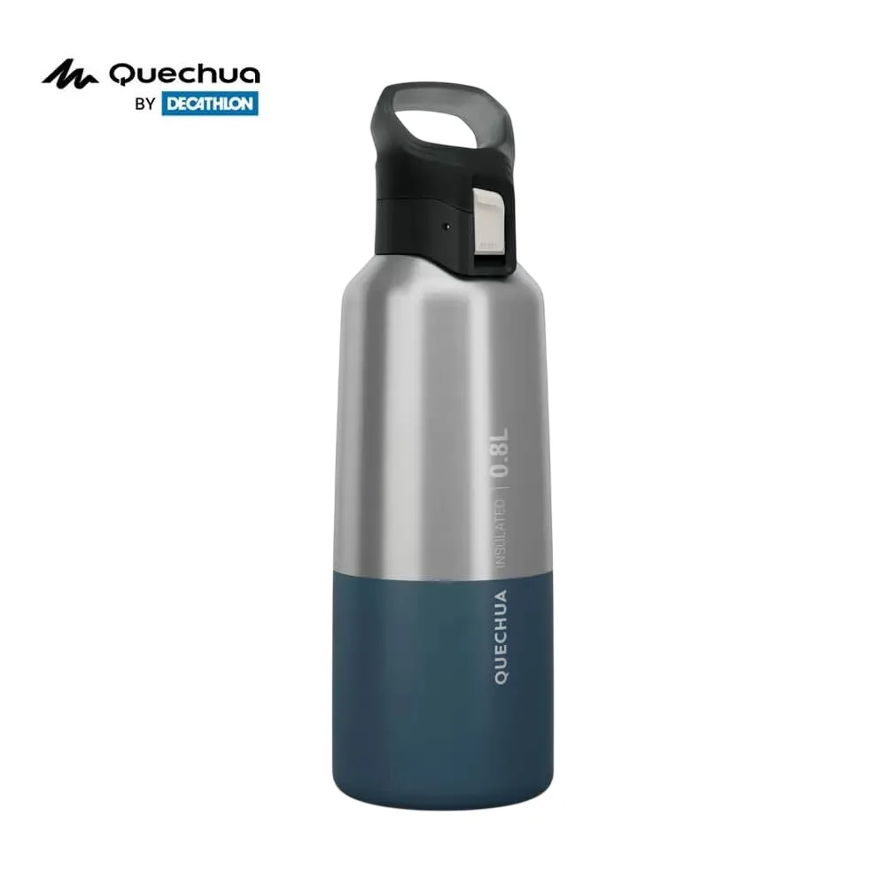 Decathlon Quechua 0.8L Insulated Stainless Steel Water Bottle Quick Open Lid Outdoor Hiking - Image 6