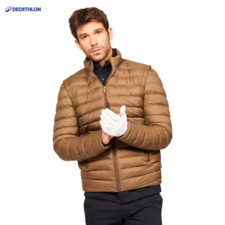 Decathlon INESIS Men's Golf Long Sleeved Down Jacket - CW900 Heatflex Dark-Brown