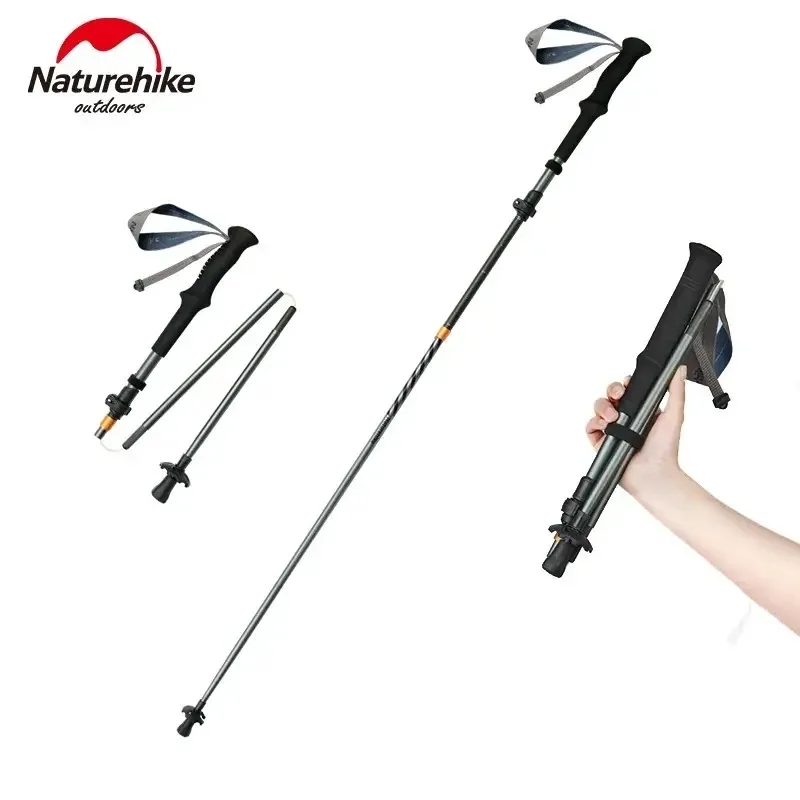 Naturehike Outdoor Gale Trek UL-Carbon Fiber and Aluminum 5Sections Adjustable Folding Trekking Pole